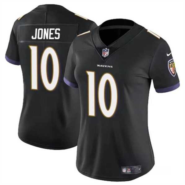 Women%27s Baltimore Ravens #10 Emory Jones Black Vapor Jersey Dzhi->women nfl jersey->Women Jersey